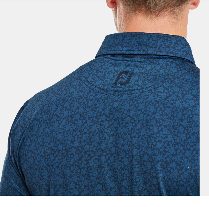 Footjoy Painted Floral Navy Polo