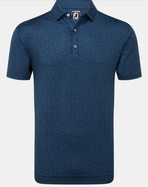 Footjoy Painted Floral Navy Polo